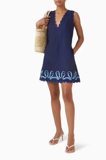 Zabelle Mini Dress in Linen-blend