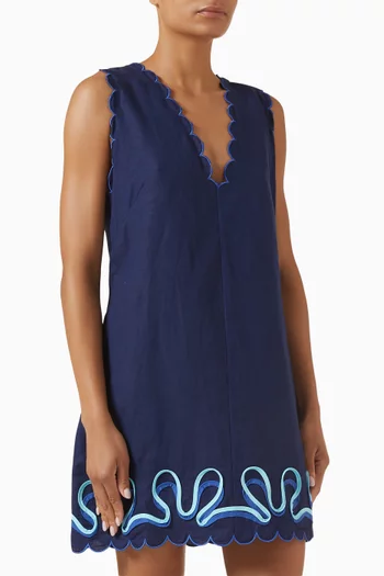 Zabelle Mini Dress in Linen-blend