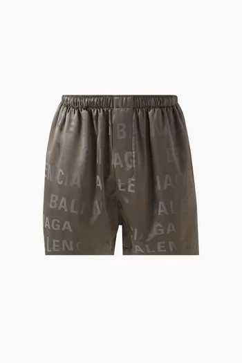 Unisex All-over Logo Pyjama Shorts in Jacquard