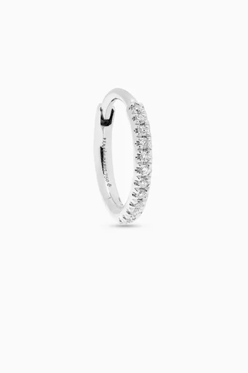 Diamond Single Huggie Earring in 18kt White Gold