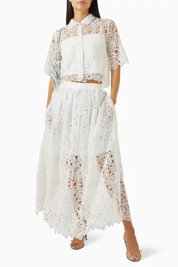 Crop Shirt in Guipure Lace