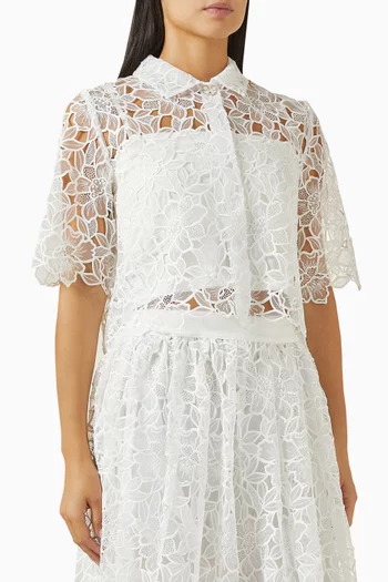 Crop Shirt in Guipure Lace