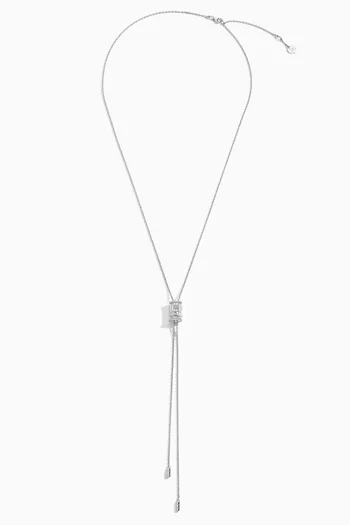 Life Diamond Spinning Tassel Pendant Necklace in 18kt White Gold