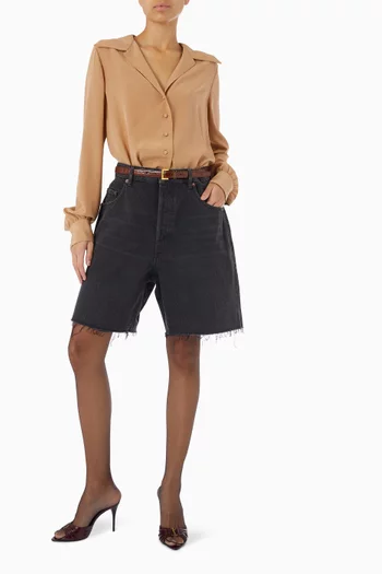 Button-up Blouse in Silk Crepe de Chine