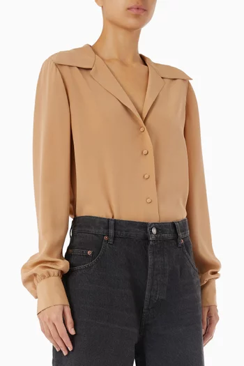 Button-up Blouse in Silk Crepe de Chine