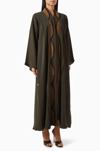 Scallop-cut Abaya in Crepe
