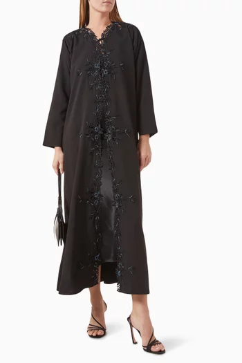 Bead Embellished Cut-work Abaya