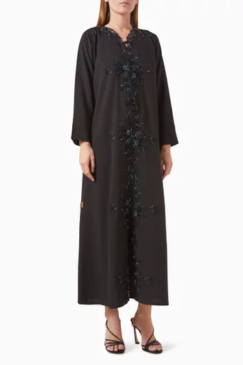 Bead Embellished Cut-work Abaya