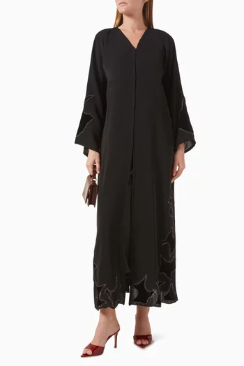 Velvet Patch Embellished Abaya