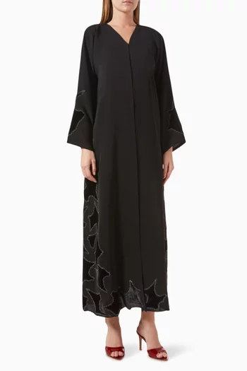 Velvet Patch Embellished Abaya