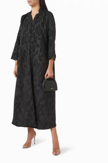 Bead-embellished Abaya in Jacquard