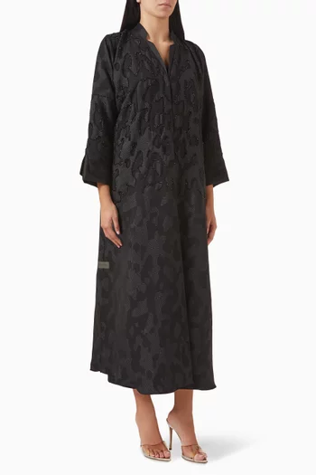 Bead-embellished Abaya in Jacquard