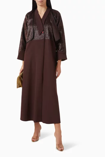 Glitter Coat Abaya in Satin