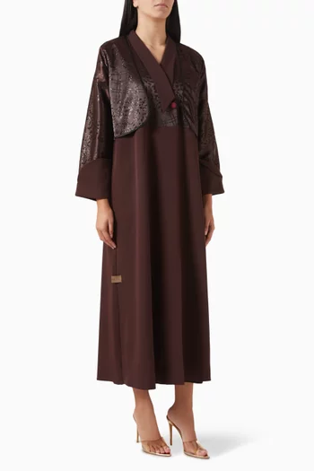 Glitter Coat Abaya in Satin