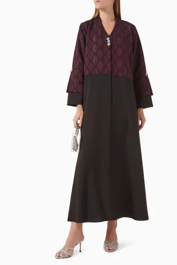 Coat-style Abaya in Jacquard