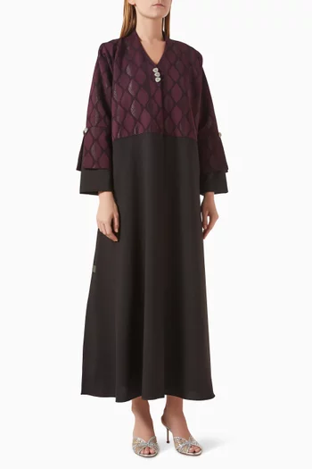Coat-style Abaya in Jacquard