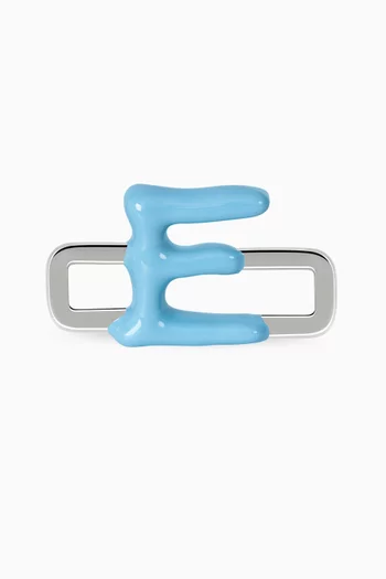 حلية بتصميم حرف H فضة إسترلينية مطلية بالمينا