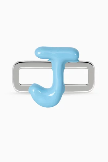 حلية بتصميم حرف H فضة إسترلينية مطلية بالمينا