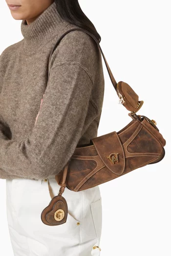 Aurora Mini Shoulder Bag in Suede Leather