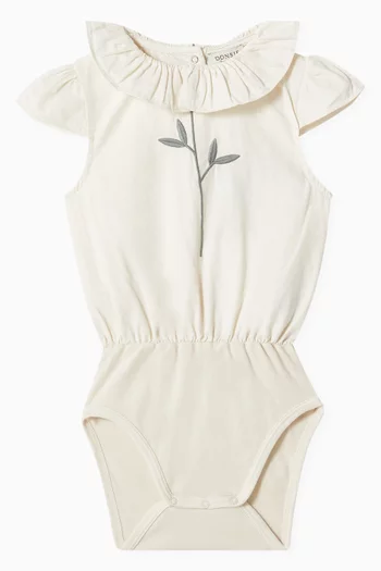Madie Floral-embroidered Bodysuit in Organic Cotton