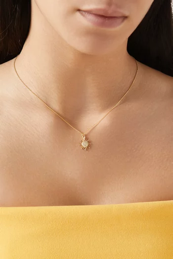 Sunburst Pendant Necklace in 18kt Gold-plated Sterling Silver