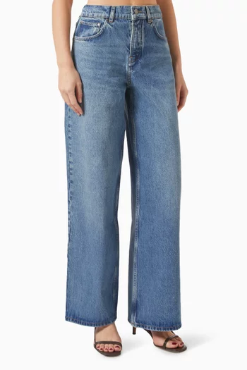 Wide-leg Jeans in Organic Cotton-denim