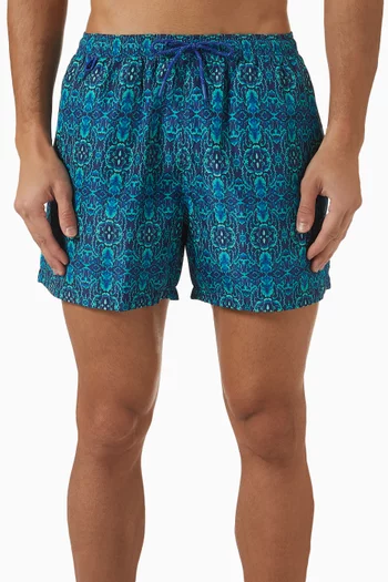 Glow Reef Swim Shorts in Poly-blend