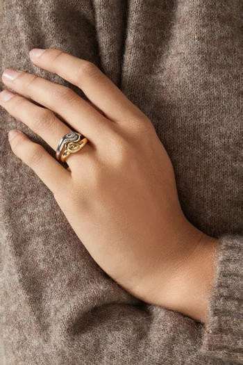 Two-tone Coquille Ring Set