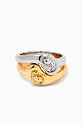 Two-tone Coquille Ring Set