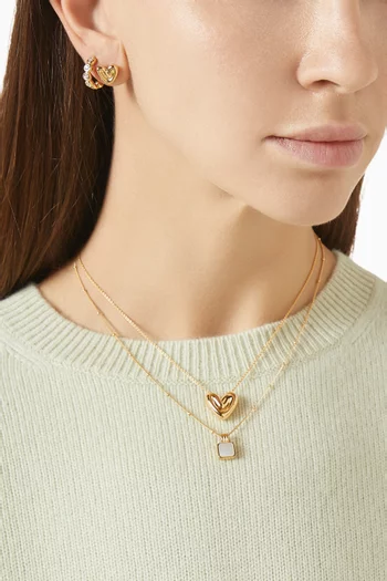 قلادة بدلاية على شكل قلب منفوخ نحاس مطلي ذهب عيار 18