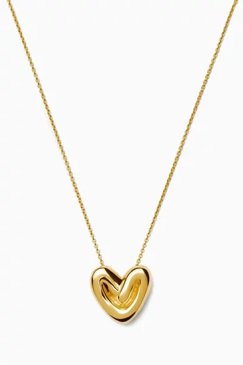 قلادة بدلاية على شكل قلب منفوخ نحاس مطلي ذهب عيار 18