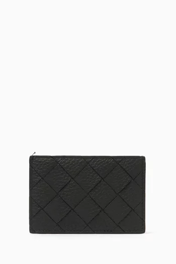 Intrecciato Credit Card Case in Calfskin