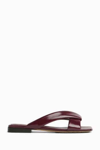 Riva Flat Sandals in Shiny Calfskin