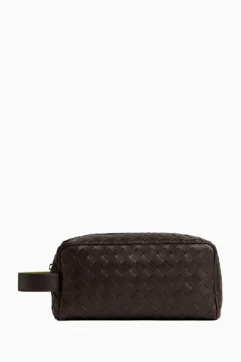 Travel Pouch in Intrecciato Leather