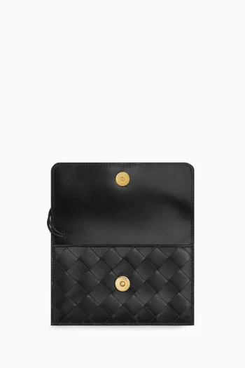 Andiamo Zippered Card Case in Intrecciato Lambskin