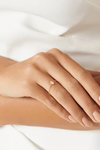 Like A Diamond Adjustable Chain Ring in 18kt Gold