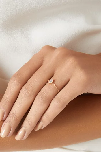 Like A Diamond Adjustable Chain Ring in 18kt Gold