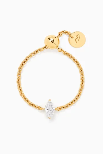Like A Diamond Adjustable Chain Ring in 18kt Gold
