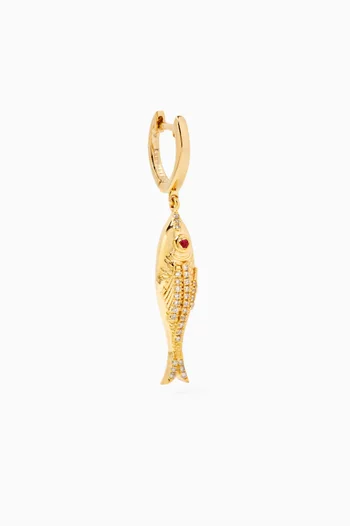 Huwaita Single Diamond Earring in 18kt Yellow Gold
