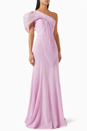 One-shoulder Structured Gown