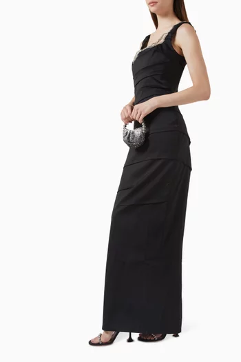 Rhodes Crystal-trim Gown in Satin