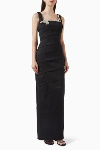 Rhodes Crystal-trim Gown in Satin