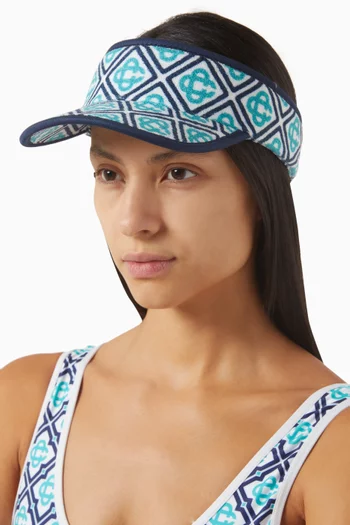 Beach Club Monogram Visor in Towelling Fabric