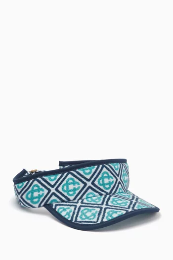Beach Club Monogram Visor in Towelling Fabric