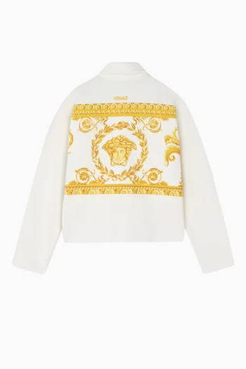 Medusa Garland Zip-up Polo Shirt