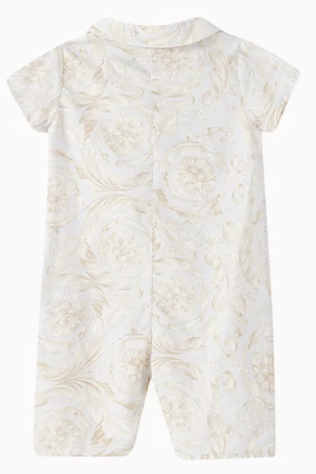 Barocco Print Romper in Cotton