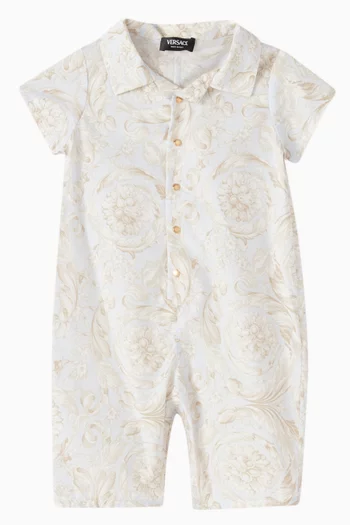 Barocco Print Romper in Cotton