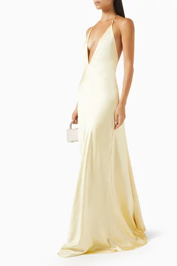 The Honor Maxi Dress in Satin
