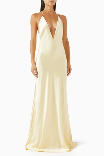 The Honor Maxi Dress in Satin