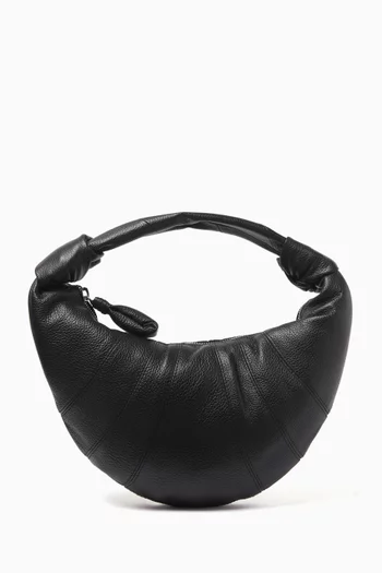 Mini Fortune Croissant Shoulder Bag in Leather